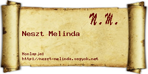 Neszt Melinda névjegykártya