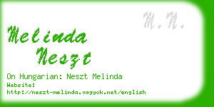 melinda neszt business card